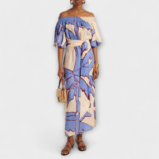 Georgia - Buntes Off-Shoulder-Maxikleid mit Print