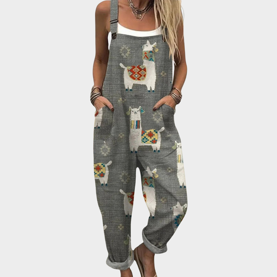 Annarosa | Latzhose mit grauen Lamas