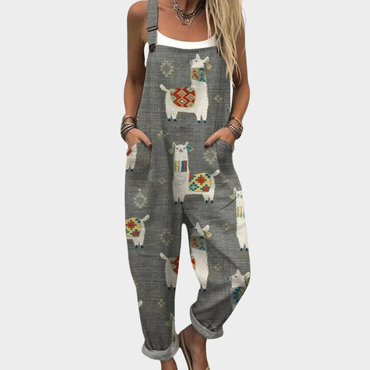 Annarosa | Latzhose mit grauen Lamas