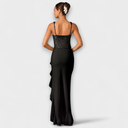 Bella | Gelbes Rüschensatin-Korsettkleid