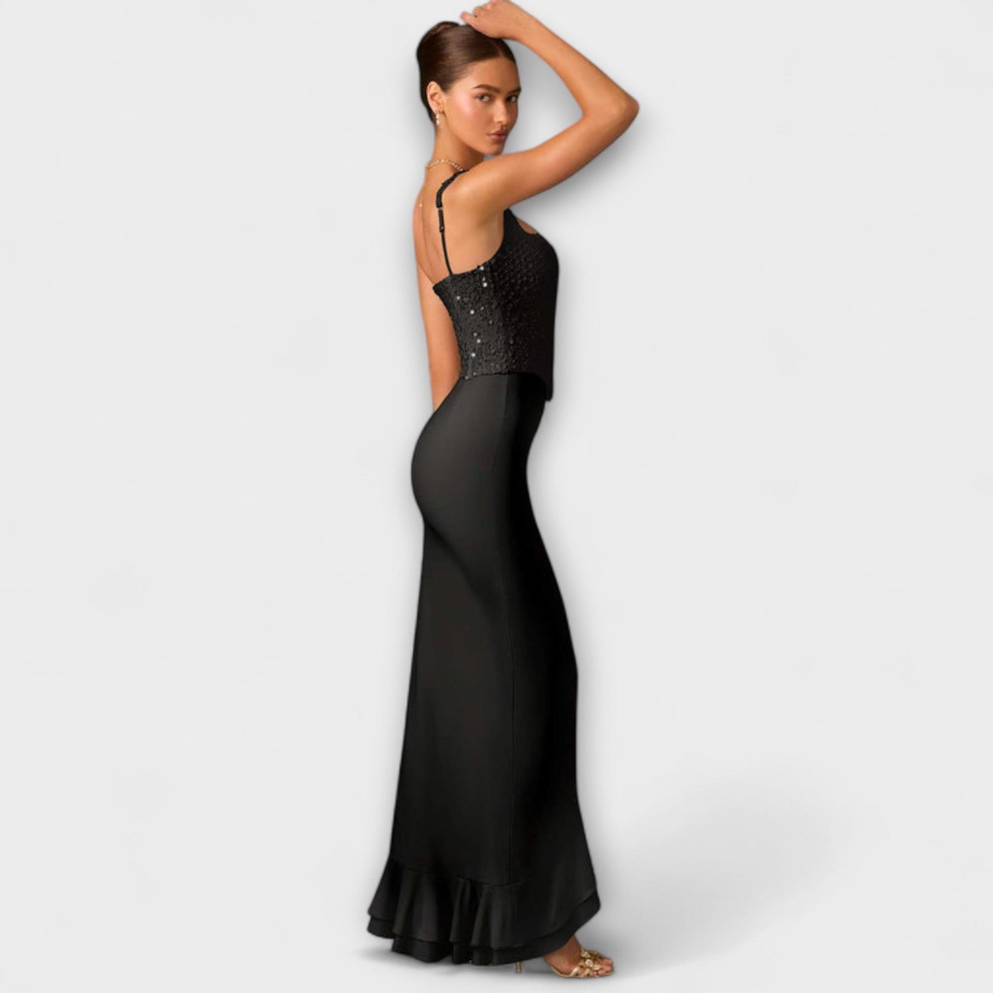 Bella | Gelbes Rüschensatin-Korsettkleid