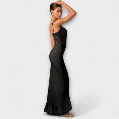 Bella | Gelbes Rüschensatin-Korsettkleid