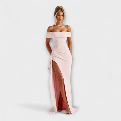 Gretchen - Rosa Maxikleid mit Schlitz