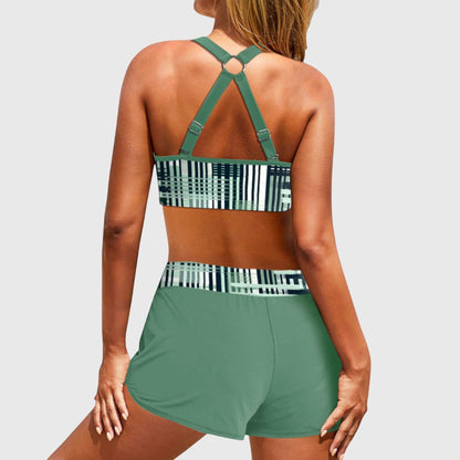 Ruth | Geripptes Bikini-Set mit hoher Taille