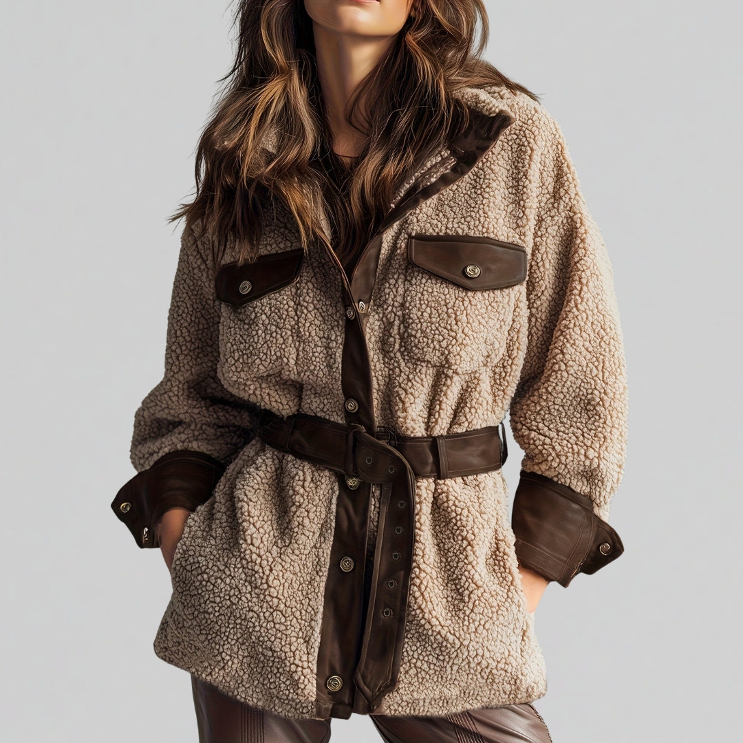 Liana | Teddy-Jacke mit Gürtel