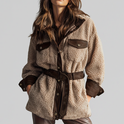 Liana | Teddy-Jacke mit Gürtel