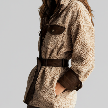 Liana | Teddy-Jacke mit Gürtel