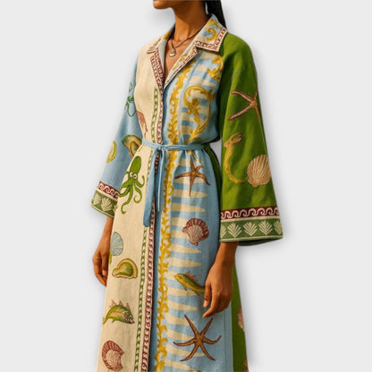 Jule - Bedrucktes Twill-Hemdkleid mit Gürtel