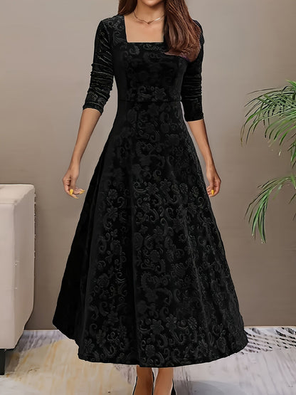 Andrea | Elegantes gemustertes Maxikleid
