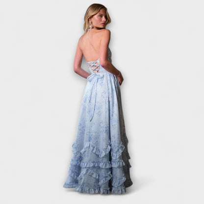 Luzie - Rosa langes fliessendes Kleid