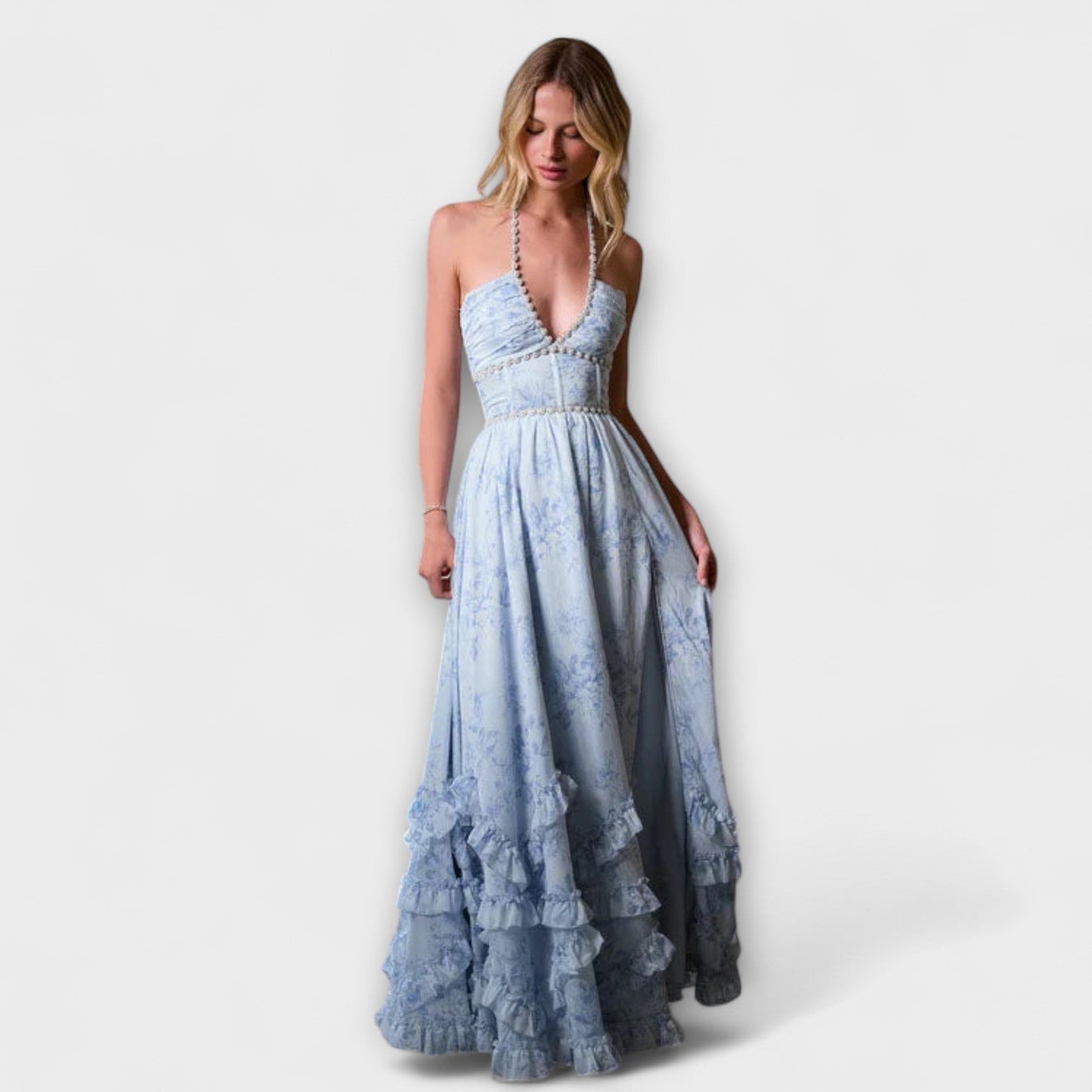 Luzie - Rosa langes fliessendes Kleid