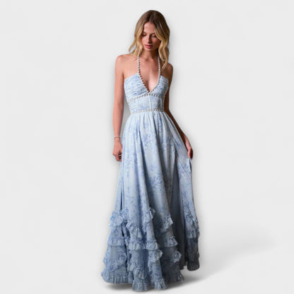 Luzie - Rosa langes fliessendes Kleid