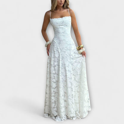 Emberly - Weisses Jacquard-Maxikleid