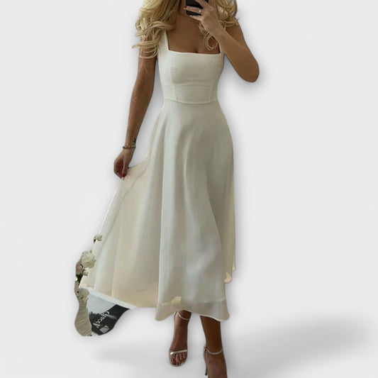 Miriam | Cremefarbenes ärmelloses Kleid