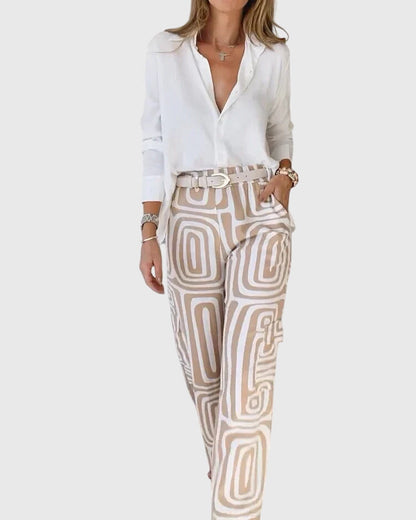 Solveig | Elegante Hose mit gratis Bluse und Gürtel