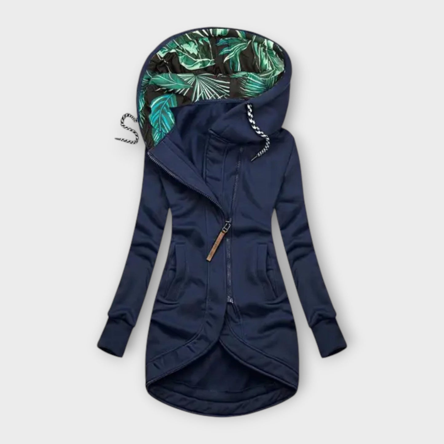 Nora - Olivgrüne elegante Jacke mit Print