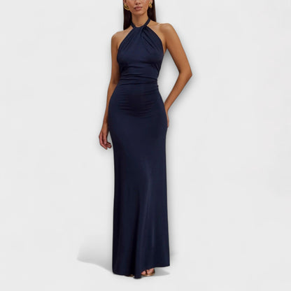 Lagune - Salbeigrünes Halter-Maxikleid