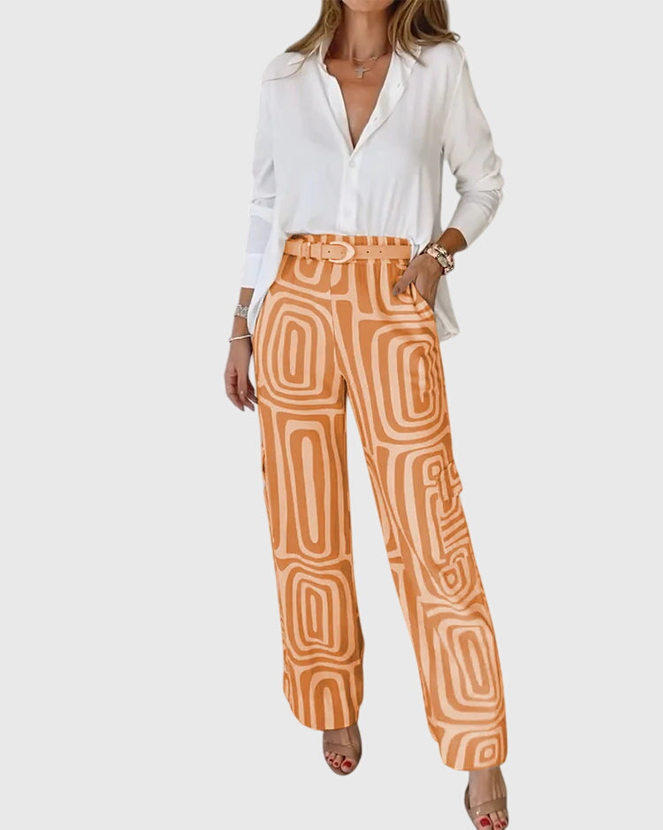 Solveig | Elegante Hose mit gratis Bluse und Gürtel