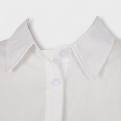 Indie - Weisses langärmeliges Plissee-Hemdkleid