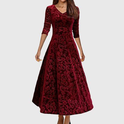 Cécile | Elegantes Samtkleid für die Feiertage