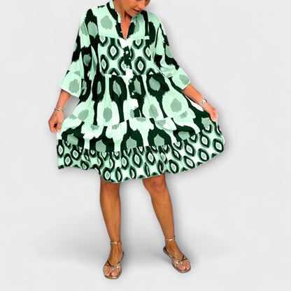 Lavira - Schickes Midikleid mit Ikat-Muster