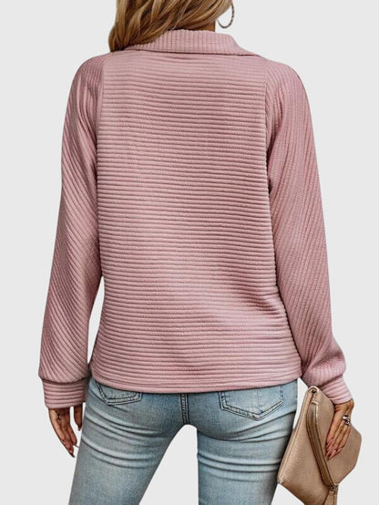 Maya | Eleganter Pullover mit Halbreissverschluss