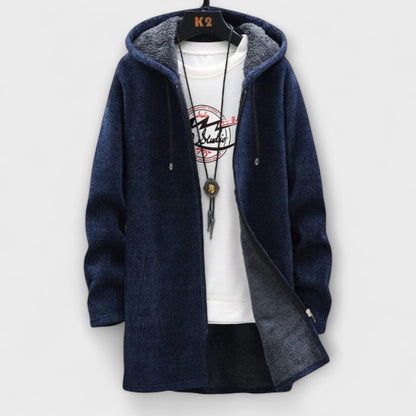 Ash | Rote lange Winterjacke mit Kapuze