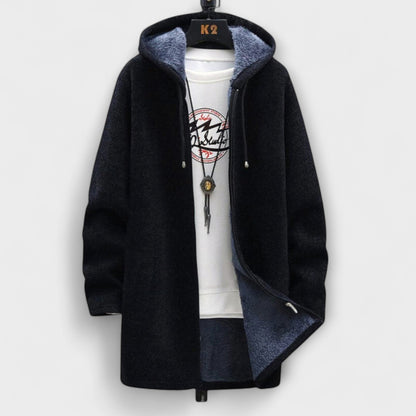 Ash | Rote lange Winterjacke mit Kapuze