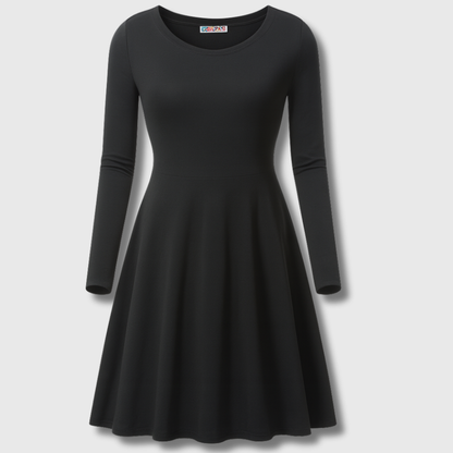 Roswitha | Klassisches ausgestelltes Kleid mit langen Ärmeln