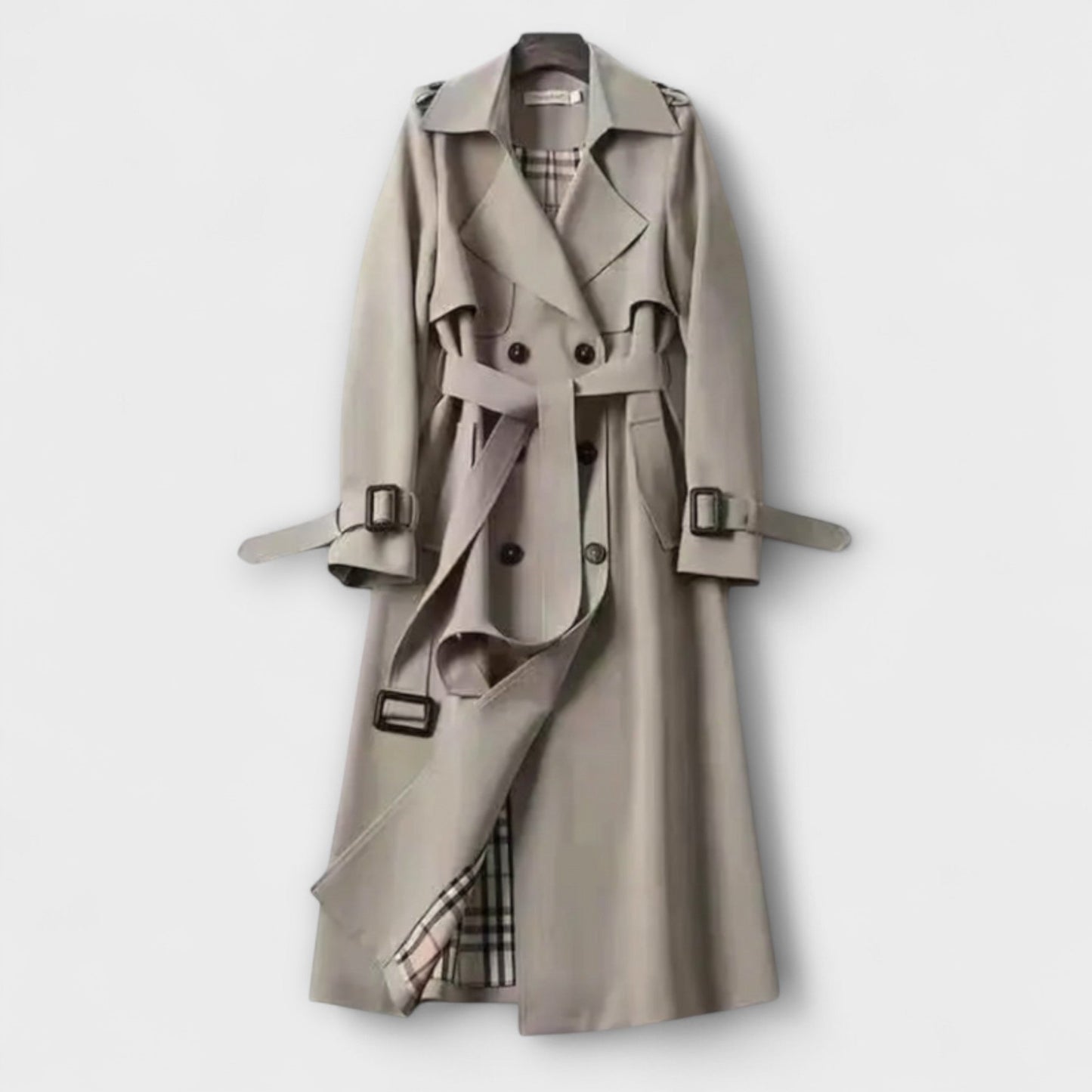 Jualita - Beiger klassischer Damen-Trenchcoat