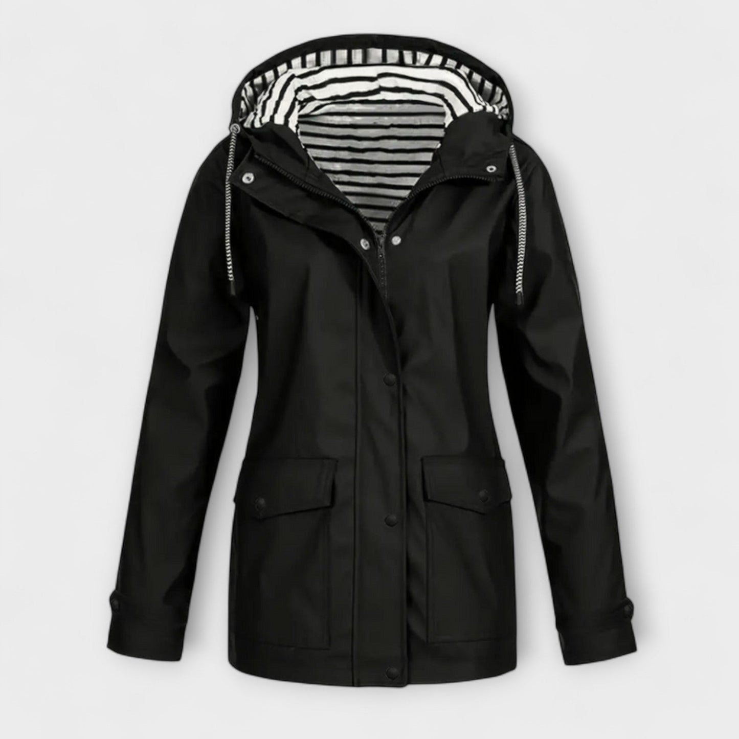 Alessa | Schwarze stylische Regenjacke