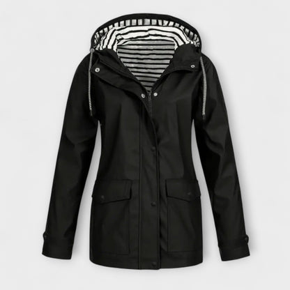 Alessa | Schwarze stylische Regenjacke