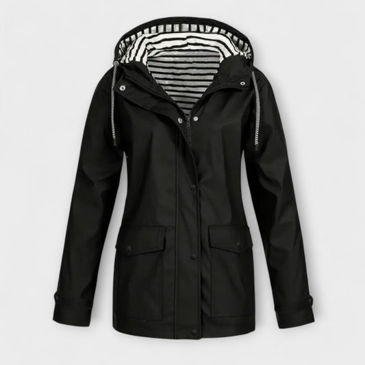 Alessa | Schwarze stylische Regenjacke