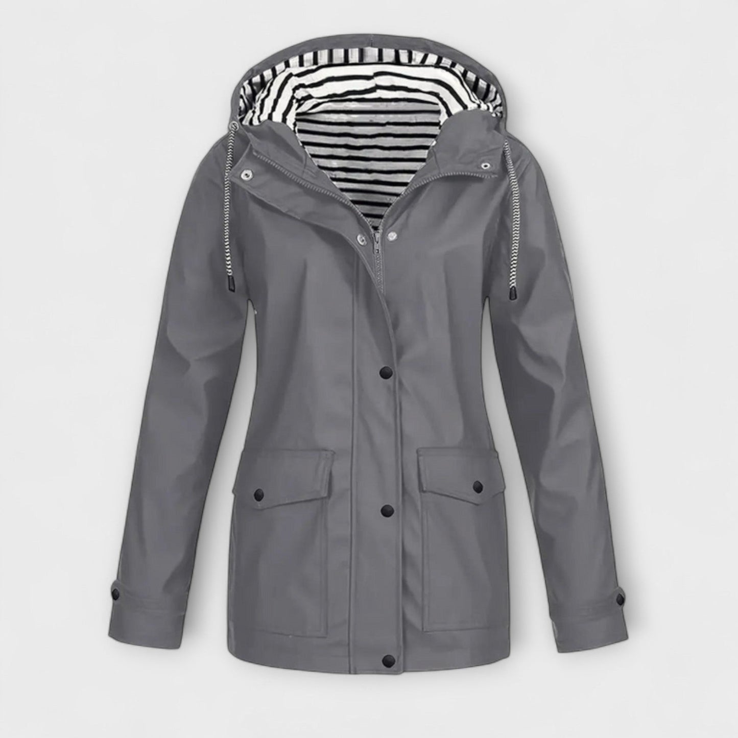 Alessa | Schwarze stylische Regenjacke