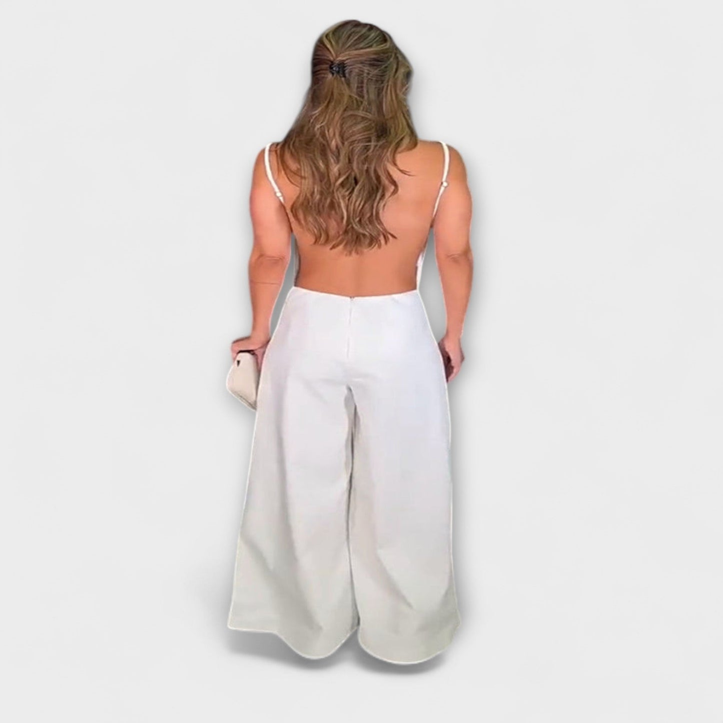 Ylva - Brauner Halter-Jumpsuit