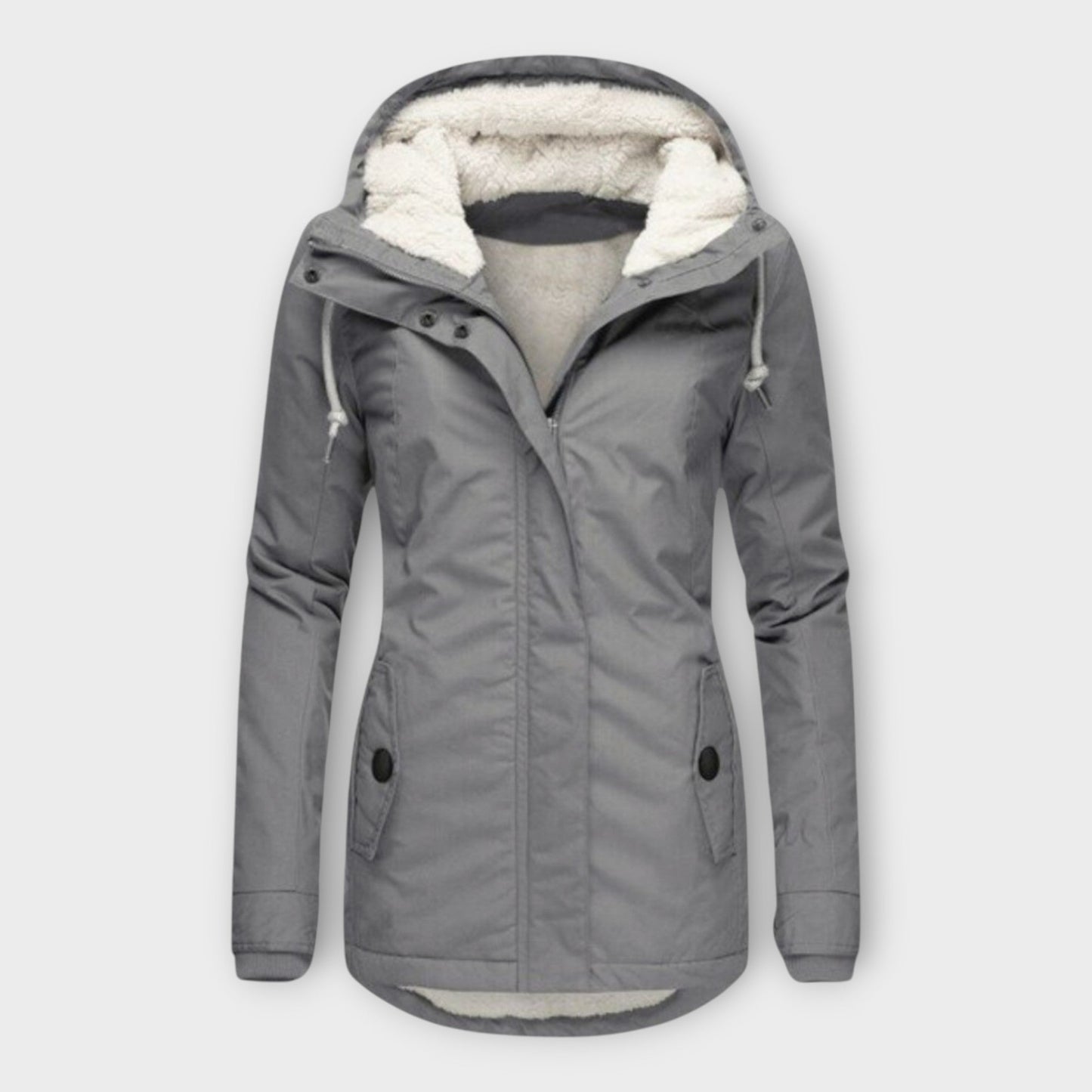 Sophie - Olivgrüne gefütterte wasserfeste Winterjacke