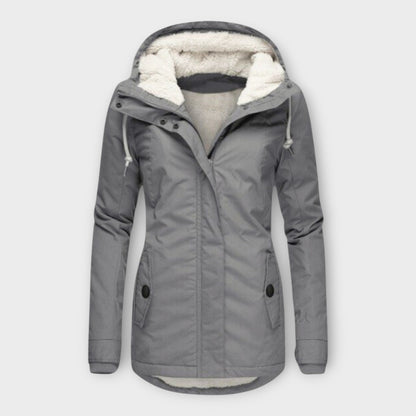 Sophie - Olivgrüne gefütterte wasserfeste Winterjacke