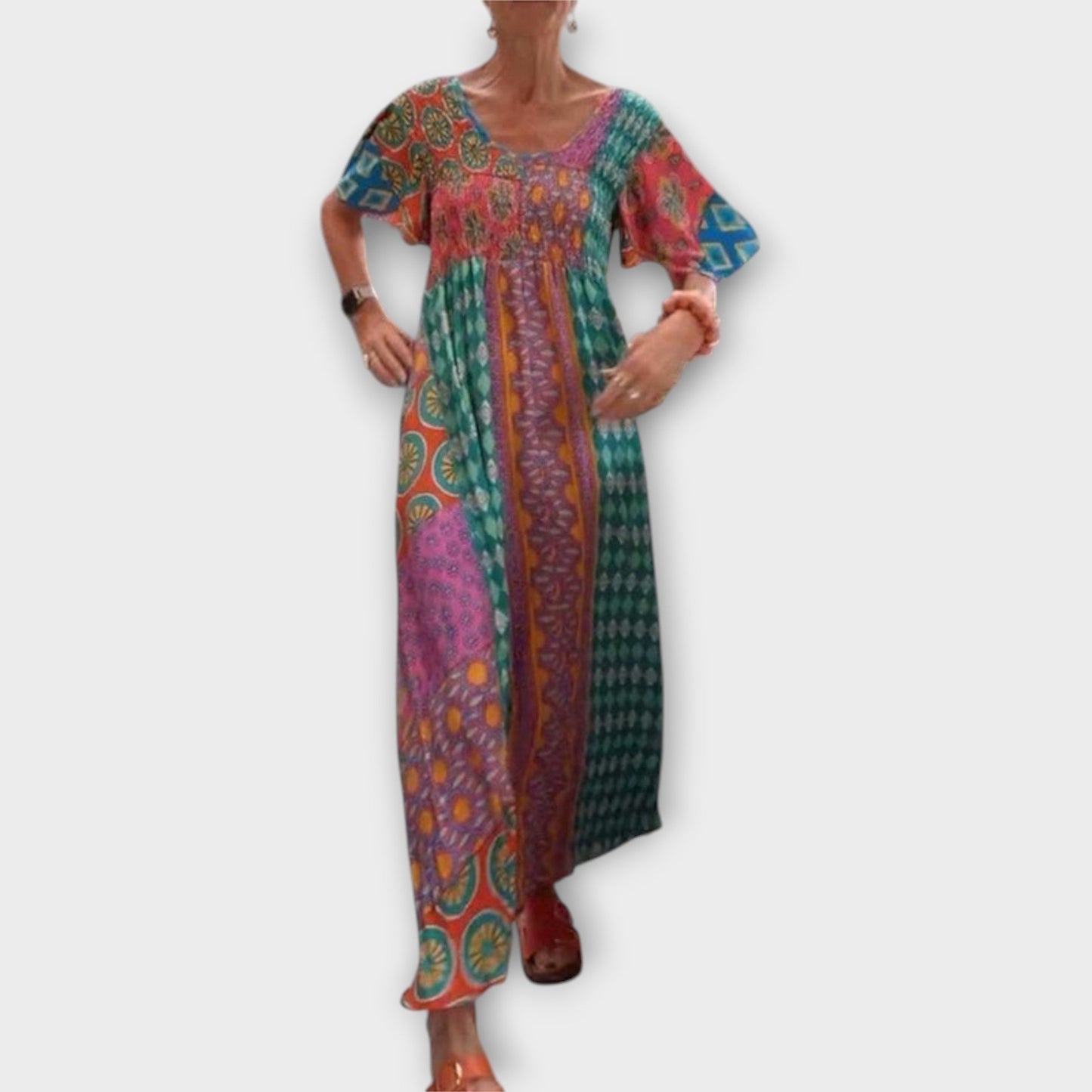 Melania - Buntes Boho-Kleid mit Ethno-Muster