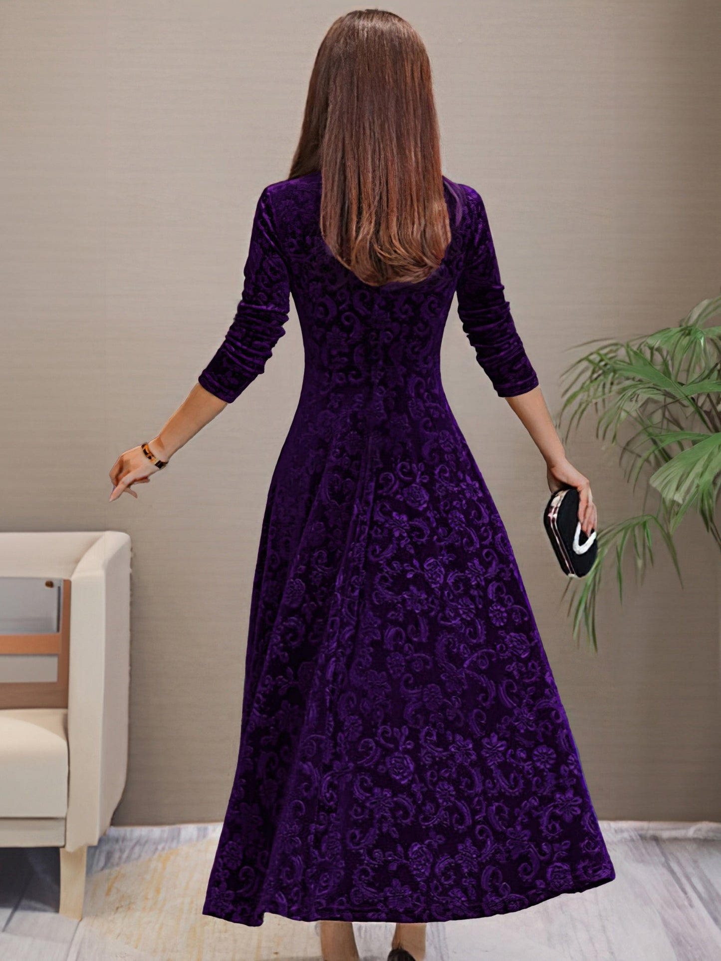 Cécile | Elegantes Samtkleid für die Feiertage