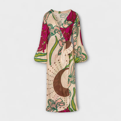 Tracey - Buntes Bindetunika-Maxikleid