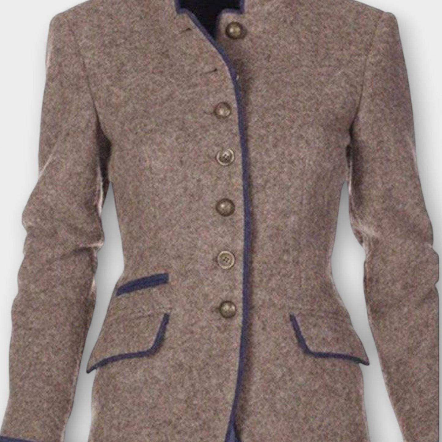 Aurea | Beige elegante Tweed-Langarmjacke