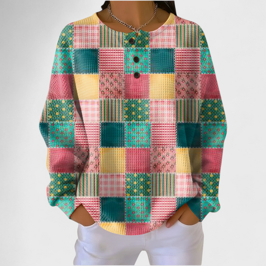 Agnes | Pullover mit buntem Patchworkmuster