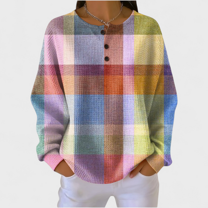 Adèle | Pullover mit buntem Karomuster