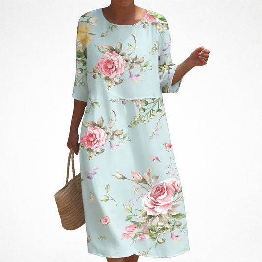 Silvia | Schickes und bequemes langes fliessendes Kleid