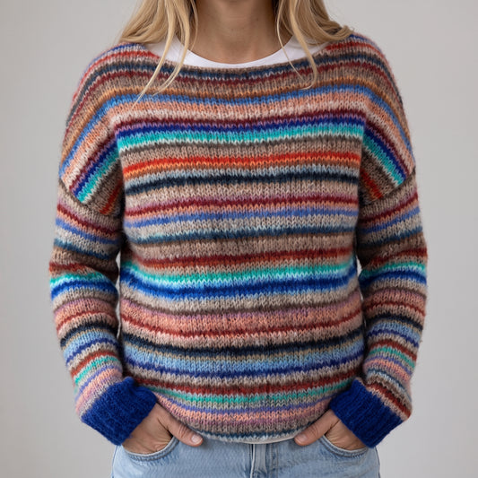 Essi | Bunter Retro-Pullover mit Streifenmuster