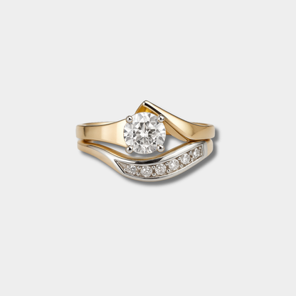 Notburg | Asymmetrischer Vintage-Ring aus Gold und Silber
