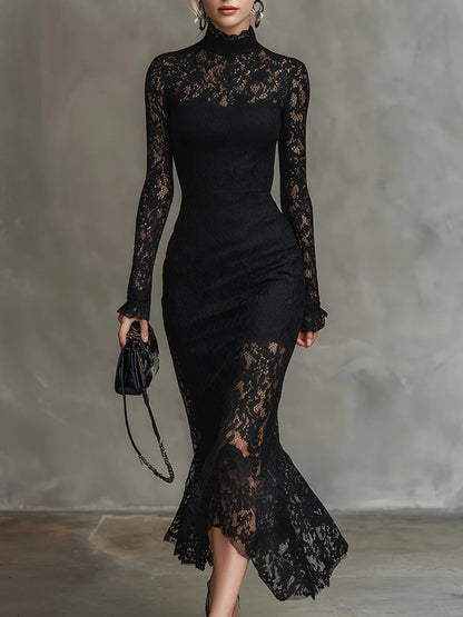 Caroline | Elegantes Spitzen-Maxikleid mit Fischschwanz