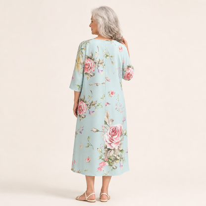 Silvia | Schickes und bequemes langes fliessendes Kleid