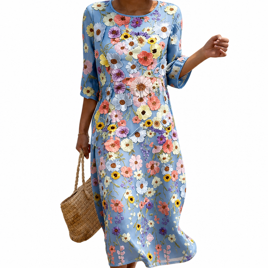 Inès | Lässiges Kleid mit Blumenmuster