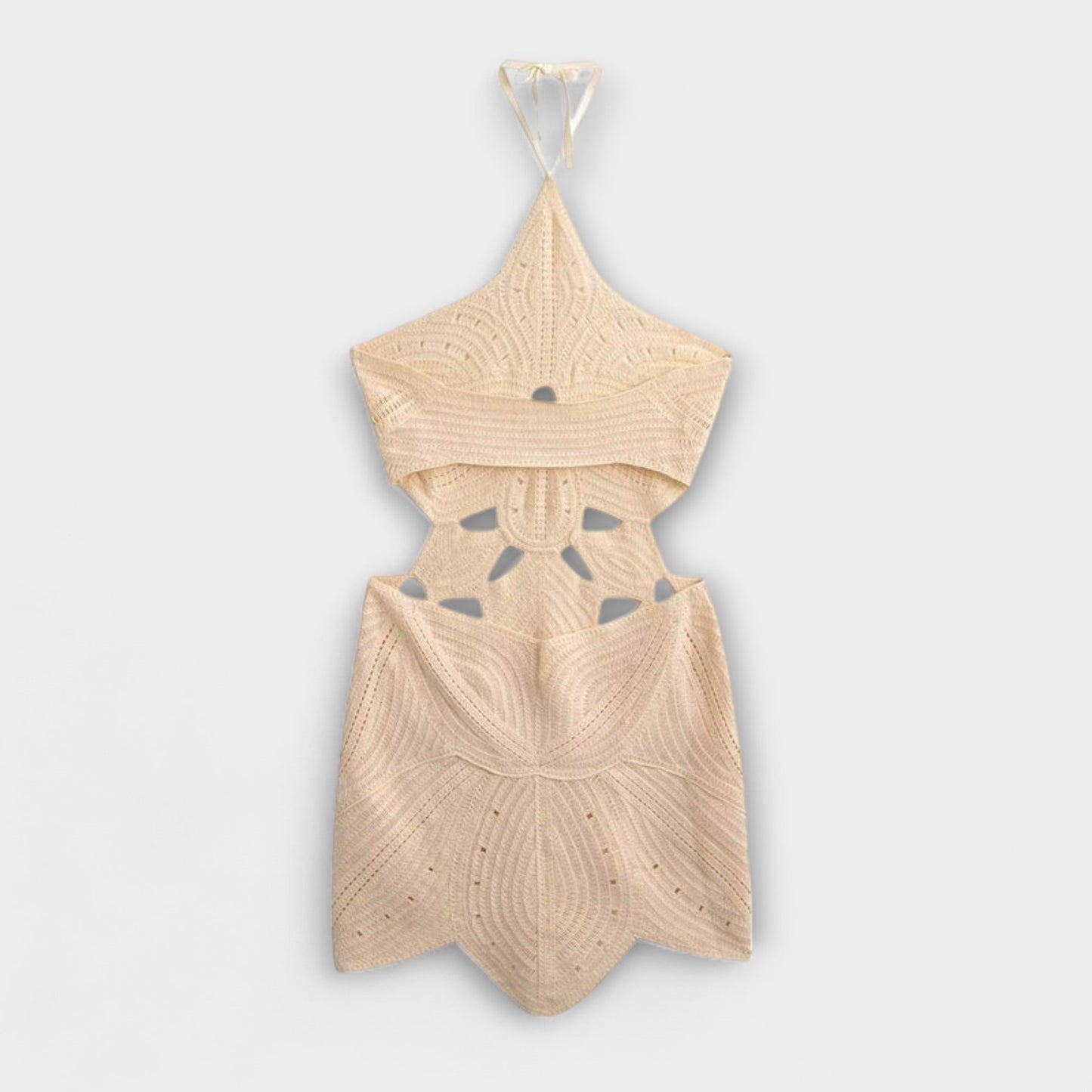 Ranyra - Elegantes cremefarbenes Häkelkleid
